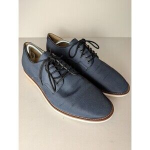 Calvin Klein Mens Shoes Navy Aggussie Stacked Heel Oxford Shoes Sz 12 M Preppy